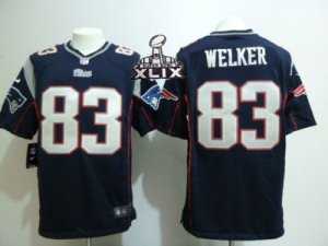 2015 Super Bowl XLIX Nike new england patriots #83 welker blue Game Jerseys