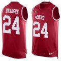 Mens Nike San Francisco 49ers #24 Shaun Draughn Limited Red Player Name & Number Tank Top NFL Jersey