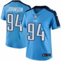 Womens Nike Tennessee Titans #94 Austin Johnson Limited Light Blue Rush NFL Jersey