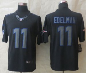 Nike New England Patriots #11 Edelman Black Jerseysï¼ˆImpact Limitedï¼‰