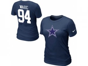 Women Nike Dallas Cowboys #94 WARE Name & Number T-Shirt blue