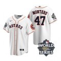 Astros #47 Rafael Montero White Nike 2022 World Series Cool Base Jersey