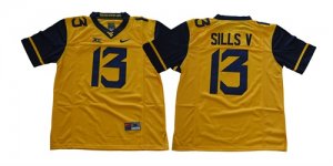 West Virginia Mountaineers #13 David Sills V Gold College Football Jersey