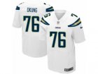 Mens Nike Los Angeles Chargers #76 Russell Okung Elite White NFL Jersey
