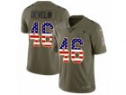 Men Nike New England Patriots #46 James Develin Limited Olive USA Flag 2017 Salute to Service NFL Jersey