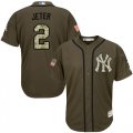 Men's Majestic New York Yankees #2 Derek Jeter Authentic Green Salute to Service MLB Jersey