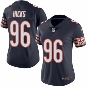 Women\'s Nike Chicago Bears #96 Akiem Hicks Limited Navy Blue Rush NFL Jersey