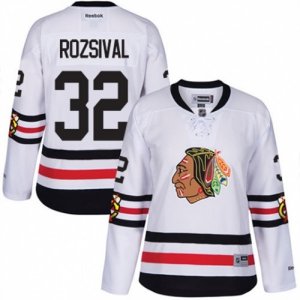 Womens Reebok Chicago Blackhawks #32 Michal Rozsival Authentic White 2017 Winter Classic NHL Jersey