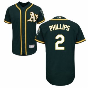 Men\'s Majestic Oakland Athletics #2 Tony Phillips Green Flexbase Authentic Collection MLB Jersey