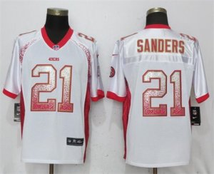 Nike 49ers #21 Deion Sanders White Drift Fashion Elite Jersey