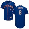 Men's Majestic New York Mets #8 Gary Carter Royal Gray Flexbase Authentic Collection MLB Jersey