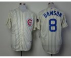 mlb jerseys chicago cubs #8 dawson cream(blue strip)[1969 m&n]