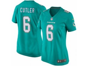 Women Nike Miami Dolphins #6 Jay Cutler Game Aqua Green Team Color NFL Jersey