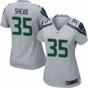 Women\'s Nike Seattle Seahawks #35 DeShawn Shead Limited Grey Alternate NFL Jersey