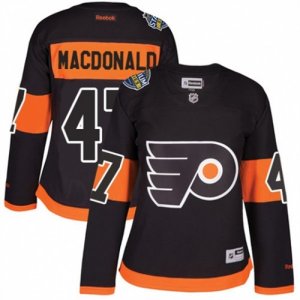 Womens Reebok Philadelphia Flyers #47 Andrew MacDonald Authentic Black 2017 Stadium Series NHL Jersey