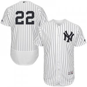 2016 Men New York Yankees #22 Jacoby Ellsbury Majestic White-Navy Flexbase Authentic Collection Player Jersey