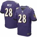 Mens Nike Baltimore Ravens #28 Terrance West Elite Purple Team Color NFL Jersey