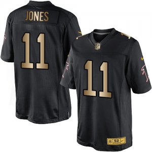 Nike Falcons #11 Julio Jones Black Gold Elite Jersey