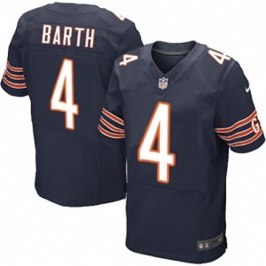 Mens Nike Chicago Bears #4 Connor Barth Elite Navy Blue Team Color NFL Jersey