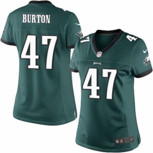 Women\'s Nike Philadelphia Eagles #47 Trey Burton Limited Midnight Green Team Color NFL Jersey