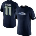 Nike Seattle Seahawks #11 Harvin Name & Number T-Shirt blue