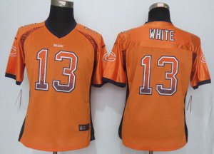 Women Nike Chicago Bears #13 White Orange Jerseys(Drift Fashion)