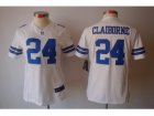 Nike Women Dallas cowboys #24 Morris Claiborne White Limited Jerseys