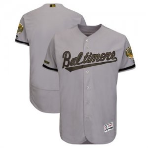 Orioles Blank Gray 2018 Memorial Day Flexbase Jersey