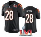 Nike Bengals #28 Joe Mixon Black 2022 Super Bowl LVI Vapor Limited Jersey