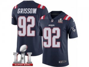 Mens Nike New England Patriots #92 Geneo Grissom Limited Navy Blue Rush Super Bowl LI 51 NFL Jersey