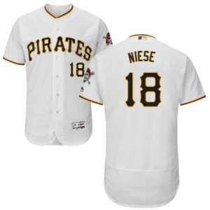 Men\'s Majestic Pittsburgh Pirates #18 Jon Niese White Flexbase Authentic Collection MLB Jersey