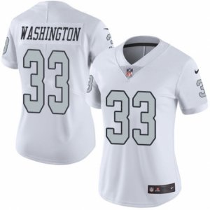 Women\'s Nike Oakland Raiders #33 DeAndre Washington Limited White Rush NFL Jersey