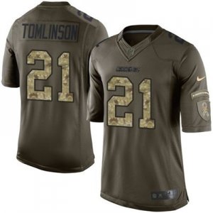 Nike San Diego Chargers #21 LaDainian Tomlinson Green Salute to Service Jerseys(Limited)