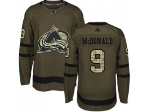 Youth Adidas Colorado Avalanche #9 Lanny McDonald Green Salute to Service Stitched NHL Jersey