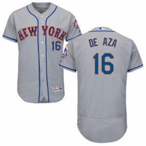 Men\'s Majestic New York Mets #16 Alejandro De Aza Grey Flexbase Authentic Collection MLB Jersey