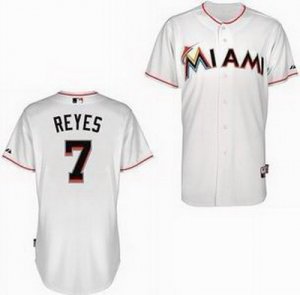 mlb Youth Miami Marlins #7 Reyes white(Cool Base)