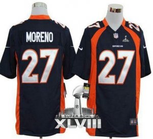 Nike Denver Broncos #27 Knowshon Moreno Navy Blue Alternate Super Bowl XLVIII NFL Game Jersey