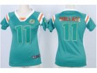 Nike Women Miami Dolphins #11 Mike Wallace Green[fashion Rhinestone sequins]