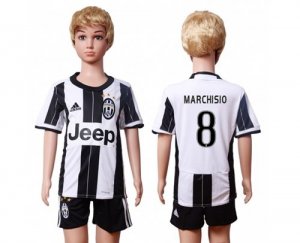 Juventus #8 Marchisio Home Kid Soccer Club Jersey