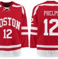 Boston University Terriers BU #12 Chase Phelps Red Stitched