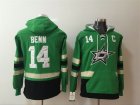 Stars #14 Jamie Benn Green All Stitched Hooded Sweatshirt