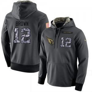 NFL Mens Nike Arizona Cardinals #12 John Brown Stitched Black Anthracite Salute to Service Player Performance Hoodie