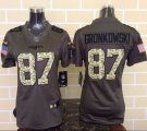 Women Nike New England Patriots #87 Rob Gronkowski Green Salute to Service Jerseys