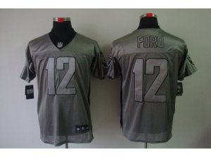 Nike NFL Oakland Raiders #12 Jacoby Ford grey jerseys[Elite shadow]