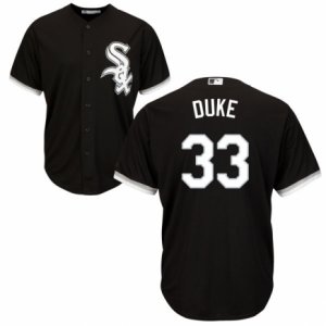 Men\'s Majestic Chicago White Sox #33 Zach Duke Authentic Black Alternate Home Cool Base MLB Jersey