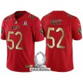 Men Oakland Raiders #52 Khalil Mack AFC 2017 Pro Bowl Red Gold Limited Jersey