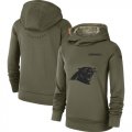 Carolina Panthers Nike Womens Salute to Service Team Logo Performance Pullover Hoodie Olive