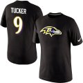Nike baltimore ravens #9 Tucker Name & Number T-Shirt black