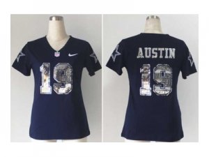 Nike women dallas cowboys #19 austin blue[Handwork Sequin lettering Fashion]