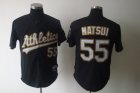 mlb oakland athletics #55 matsui black